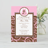 Invitation Baby shower de la robe de bébé Girl (Debout devant)