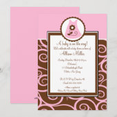 Invitation Baby shower de la robe de bébé Girl (Devant / Derrière)