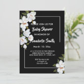 Invitation Baby shower de la Rose blanche Vintage (Debout devant)