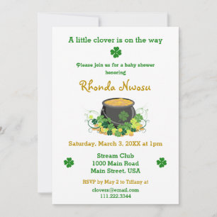 Invitation Baby shower de la Saint Patrick