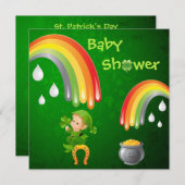 Invitation Baby shower de la Saint-Patrick (Devant / Derrière)