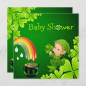 Invitation Baby shower de la Saint-Patrick (Devant / Derrière)