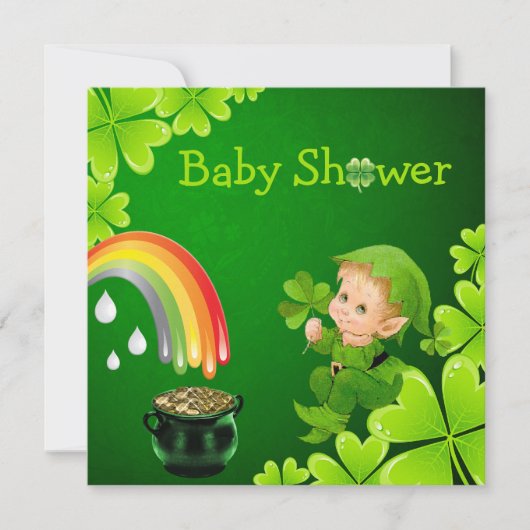 Invitation Baby shower de la Saint-Patrick (Devant)
