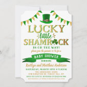 Invitation Baby shower de la Saint-Patrick du Petit Shamrock (Devant)