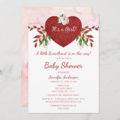 Invitation Baby shower de la Saint-Valentin (Devant / Derrière)