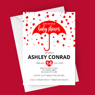 Invitation Baby shower de la Saint Valentin