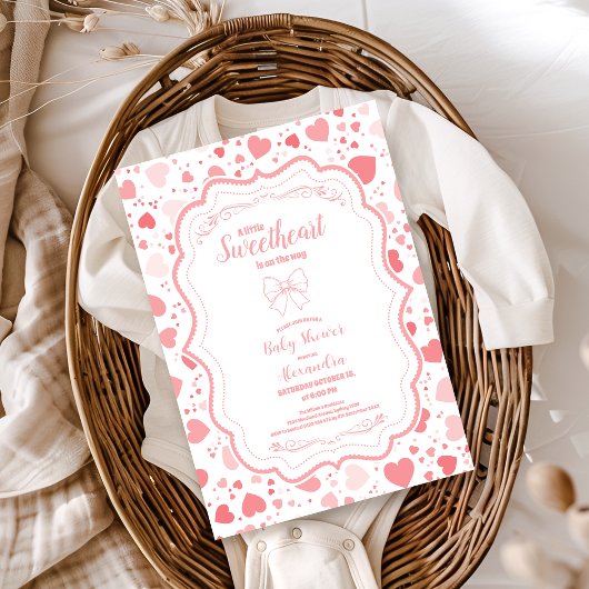 Invitation Baby shower de la Saint Valentin