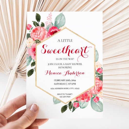 Invitation Baby shower de la Saint Valentin