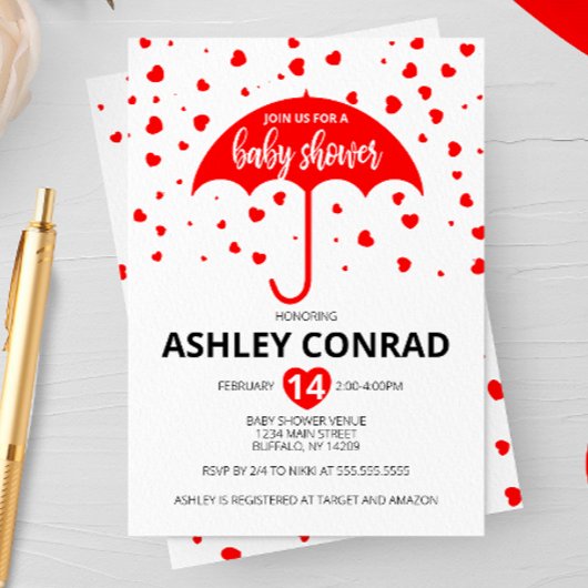 Invitation Baby shower de la Saint Valentin