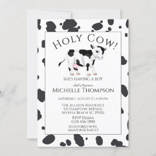 Invitation Baby shower de la Sainte vache Print Bo