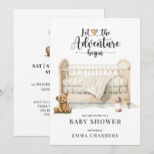 Invitation Baby shower de la scène de la pépinière (Devant / Derrière)