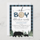 Invitation Baby shower de la sériole de bison bleu (Devant)