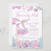 Invitation Baby shower de la sirène par courrier (Devant)