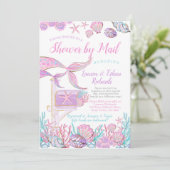 Invitation Baby shower de la sirène par courrier (Debout devant)