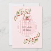 Invitation Baby shower de la souris fraise (Dos)