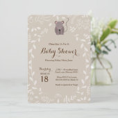 Invitation Baby shower de la souris Woodland (Debout devant)