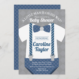 Invitation Baby shower de la tenue de Little Man