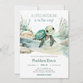 Invitation Baby shower de la tortue de mer (Devant)