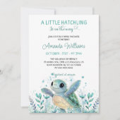 Invitation Baby shower de la tortue de mer (Devant)