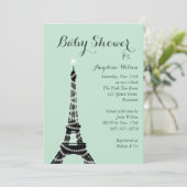 Invitation Baby shower de la Tour Eiffel (Debout devant)