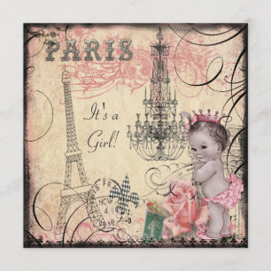 Invitation Baby shower de la Tour Eiffel