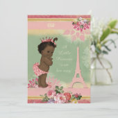 Invitation Baby shower de la Tour Eiffel Princesse Ethnique v (Debout devant)