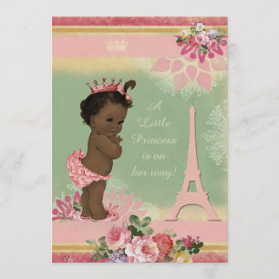 Invitation Baby shower de la Tour Eiffel Princesse Ethnique v