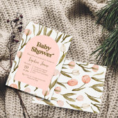 Invitation Baby shower de la tulipe rose