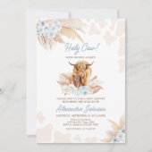 Invitation Baby shower de la vache Blue Highland (Devant)