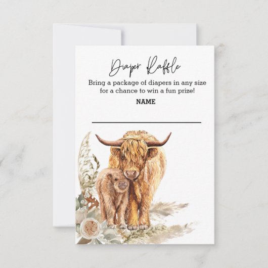 Invitation Baby shower de la vache de la rivière Boho Highlan (Devant)