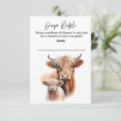 Invitation Baby shower de la vache de l'Highland Raffle (Debout devant)