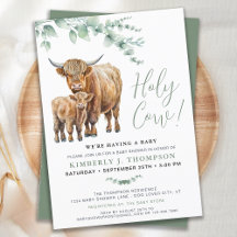Baby shower de la vache sainte Boho verdure Highla