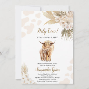 Invitation Baby shower de la vache sainte neutre par sexe