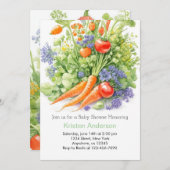 Invitation Baby shower de la vigne tomate (Devant / Derrière)