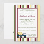 Invitation Baby shower de la zone de construction (Devant / Derrière)