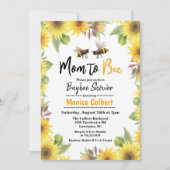 Invitation Baby shower de l'abeille de tournesol (Devant)