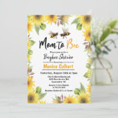 Invitation Baby shower de l'abeille de tournesol (Debout devant)