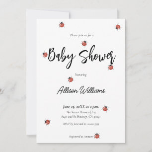 Invitation Baby shower de Ladybug amusant