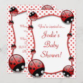 Invitation Baby shower De Ladybug Rouge Et Blanc (Devant / Derrière)