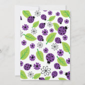 Invitation Baby shower de Ladybug violet de la petite dame mo (Dos)