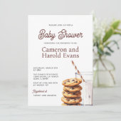 Invitation Baby shower de lait et de biscuits (Debout devant)