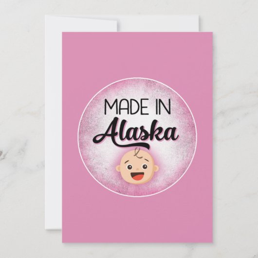 Invitation Baby shower de l'Alaska Funny Filles roses Invitat (Dos)