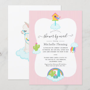 Invitation Baby-Shower de lama mignon par la poste