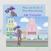 Invitation Baby shower de l'Américain Africain Mam (Devant / Derrière)