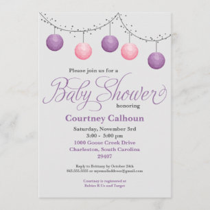Invitation Baby shower de lampion