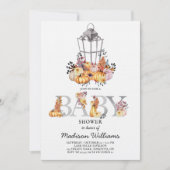 Invitation Baby shower de lanterne aquarelle automne (Devant)