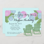 Invitation Baby shower de lanternes de plage (Devant / Derrière)