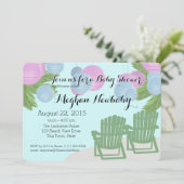 Invitation Baby shower de lanternes de plage (Debout devant)