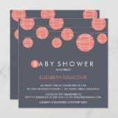 Invitation Baby shower de lanternes en papier chin (Devant / Derrière)