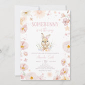 Invitation Baby shower de lapin (Devant)